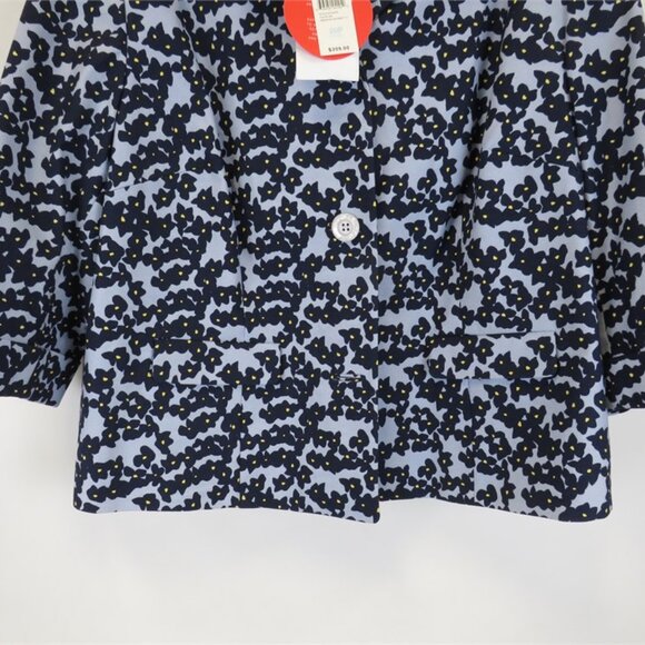 Elisabeth Petite NWT Sky Blue/Navy Floral AMERICAN GETAWAY Jacket, Size 20P - Picture 3 of 7